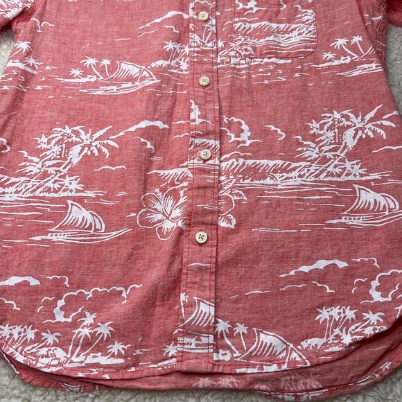 Gap Kids Sherbert Orange Linen Blend Button Up Large - Picture 3 of 9